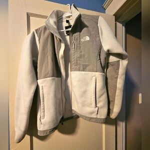 The North Face Gray and White Fleece Jacket